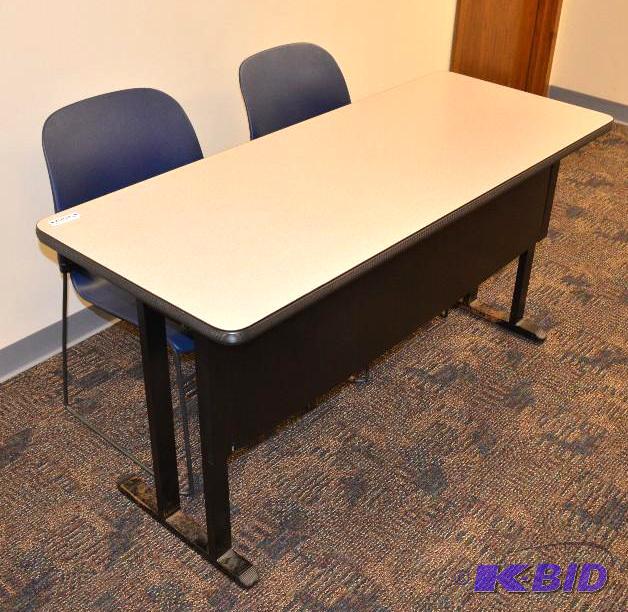 lot 101 image: 1 folding table  desk 60x24". Made by H...