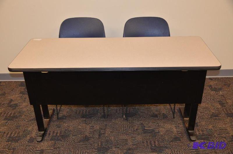 lot 103 image: 1 folding table  desk 60x24". Made by H...