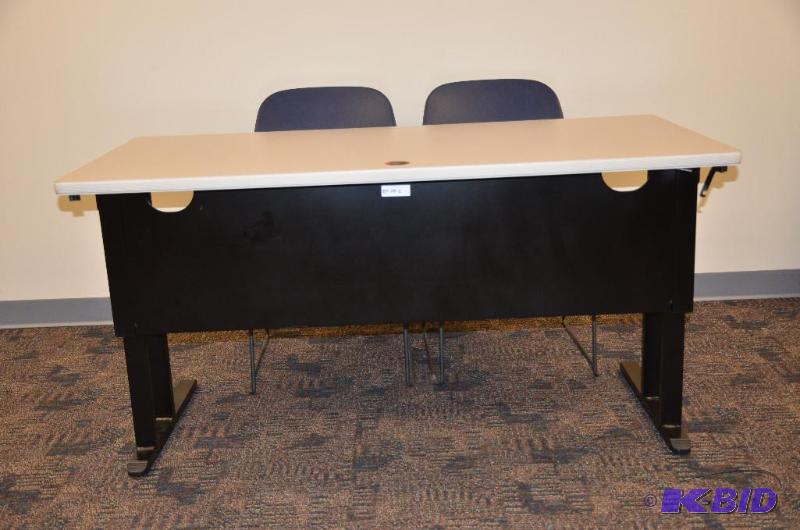 lot 14 image: Folding table 30x60". Easily folds for s...