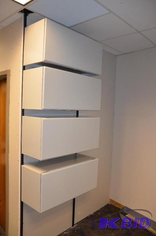 lot 159 image: 4 light grey cabinets 36x16x13 The cabinets a...