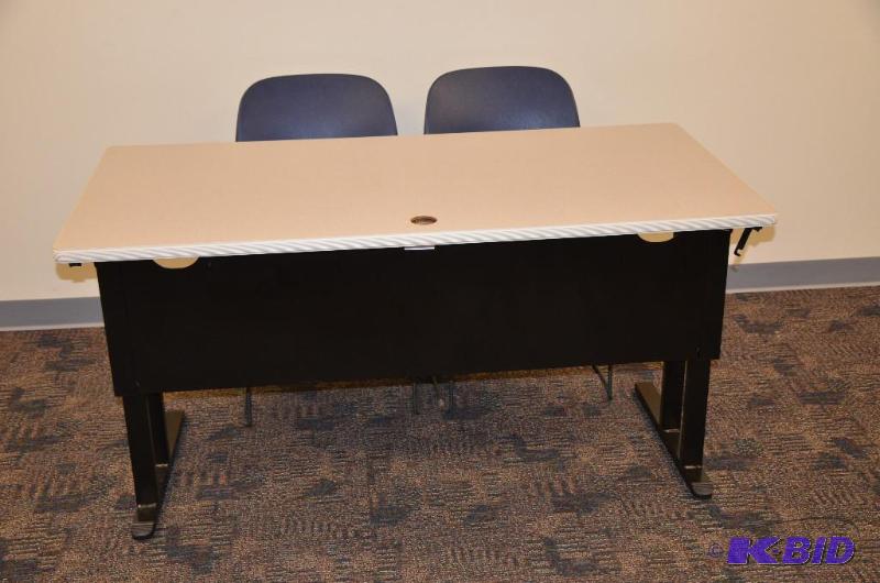 lot 16 image: Folding table 30x60". Easily folds for s...