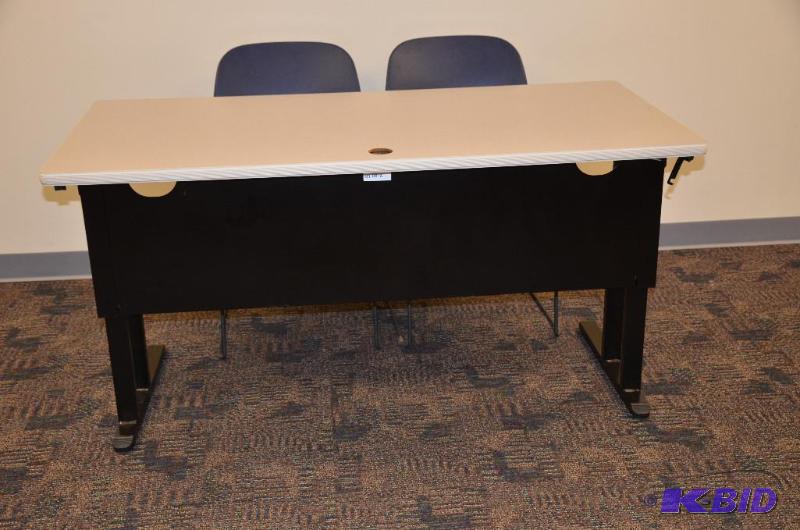 lot 17 image: Folding table 30x60". Easily folds for s...
