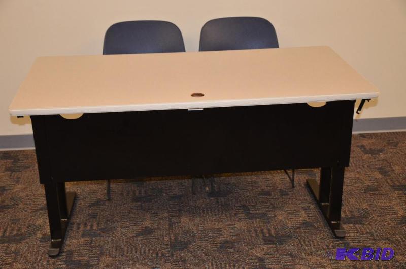 lot 18 image: Folding table 30x60". Easily folds for s...