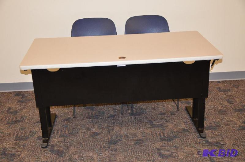 lot 23 image: Folding table 30x60". Easily folds for s...
