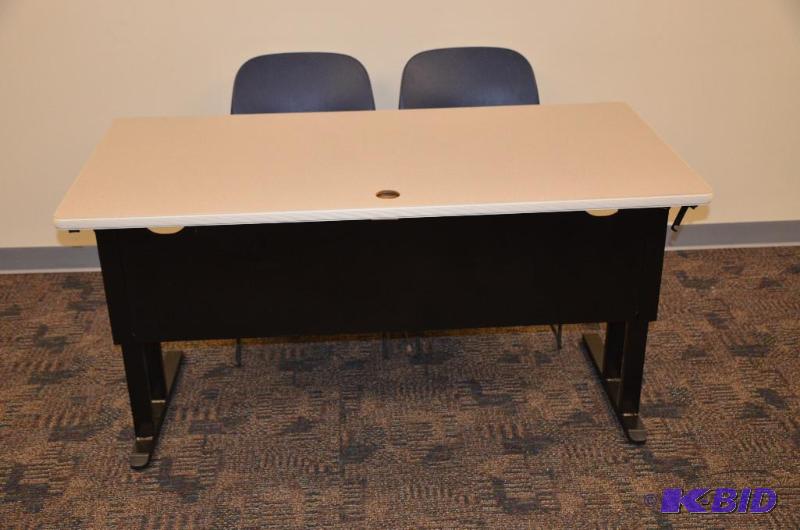 lot 27 image: Folding table 30x60". Easily folds for s...