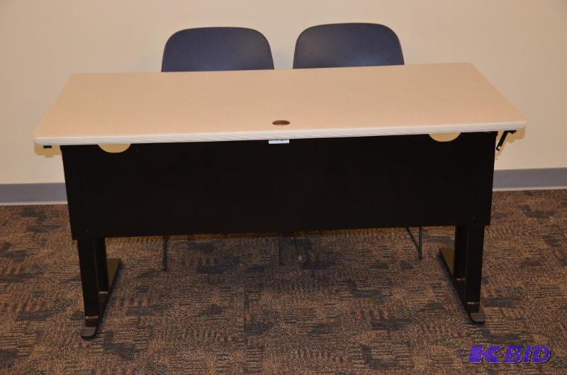 lot 28 image: Folding table 30x60". Easily folds for s...