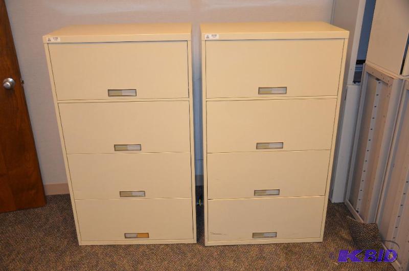 lot 95 image: 2 metal file cabinets 30x18x52"...