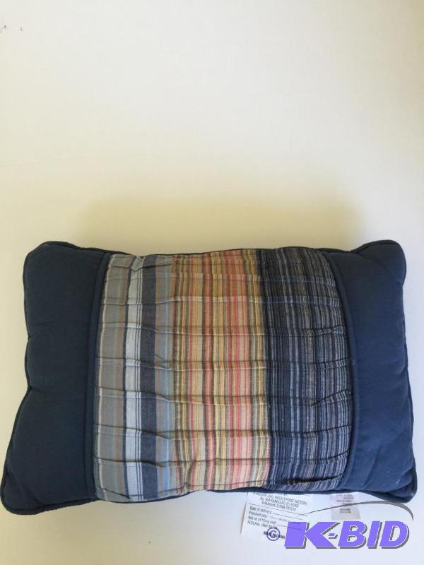 JCPenney oblong throw pillow blue other side blue with multi-colored pleating