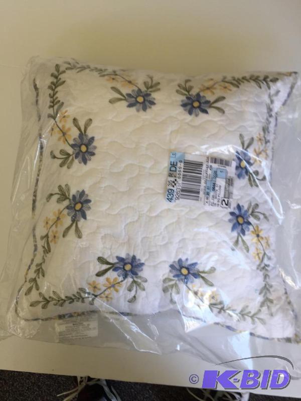 White Pillow, One Side is Quilted & Embroidered