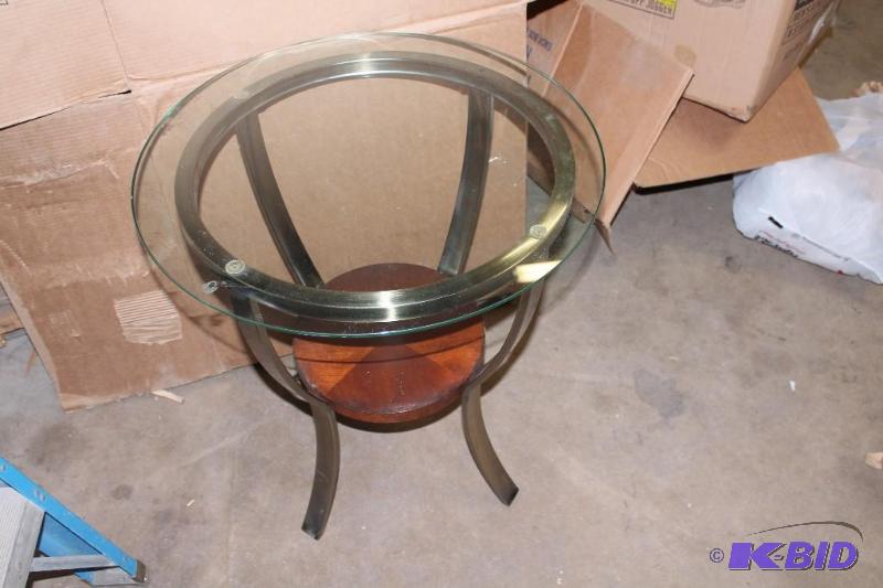 Glass Topped End Table