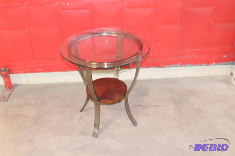 Glass Topped End Table