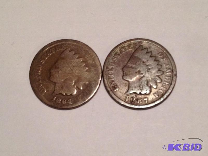 1864 Better Date and 1887 Indian Head Cents