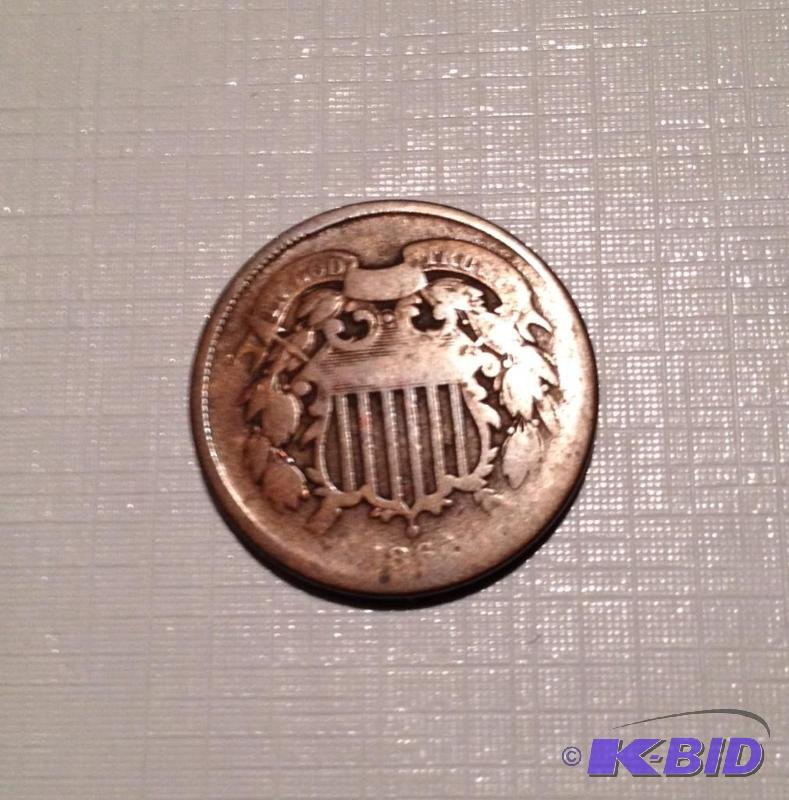 1864 Two Cent Piece US Civil War Type Coin