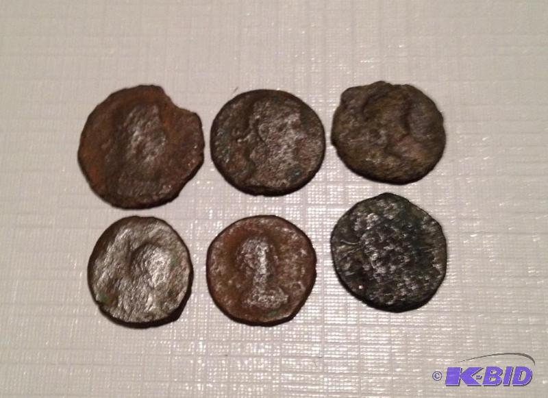 Lot of 6 Ancient Roman 1500 Year Old Coins Mixed RulersTypes