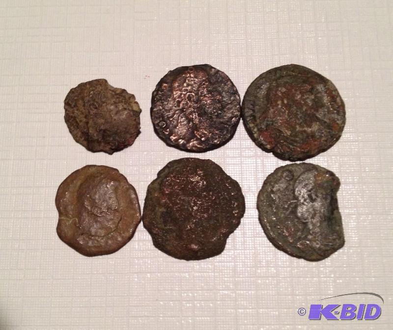 Lot of 6 Ancient Roman 1500 Year Old Coins Mixed RulersTypes