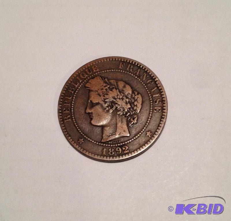 1892 France 10  Copper Nice Collectable Grade