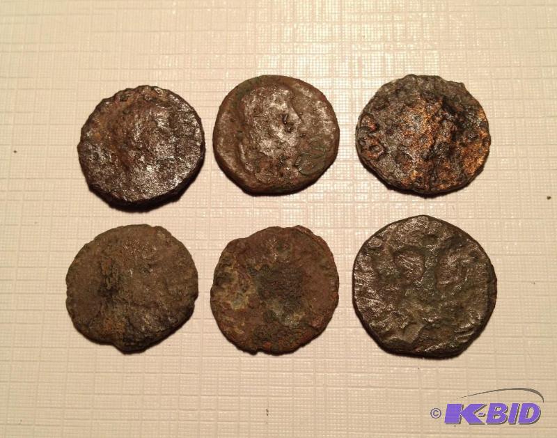 Lot of 6 Ancient Roman 1500 Year Old Coins Mixed RulersTypes