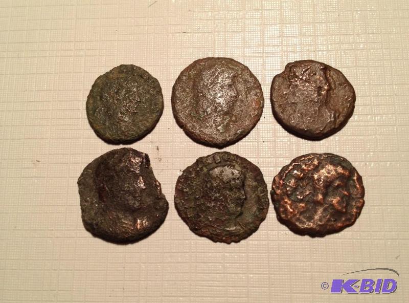 Lot of 6 Ancient Roman 1500 Year Old Coins Mixed RulersTypes