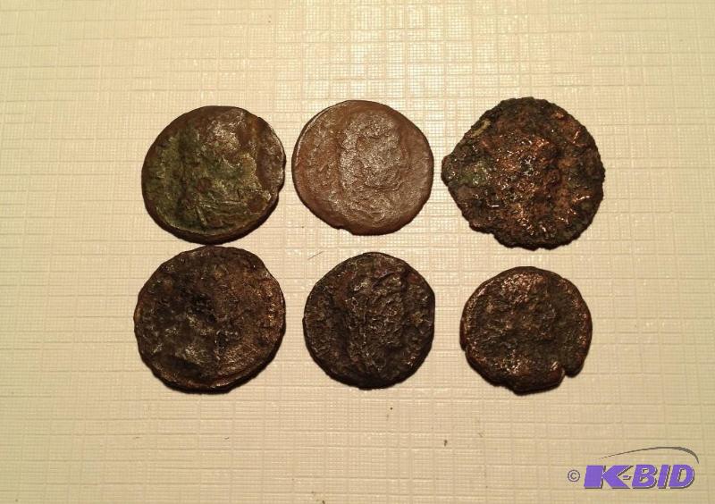Lot of 6 Ancient Roman 1500 Year Old Coins Mixed RulersTypes