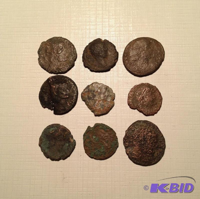 Lot of 9 Ancient Roman 1500 Year Old Coins Mixed RulersTypes