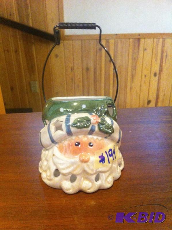 santa candle holder