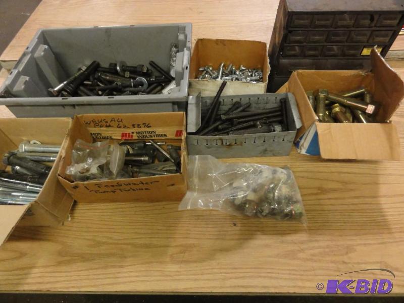 lot 112 image: Over (100) Assorted Machine Bolts and (19) Dr...