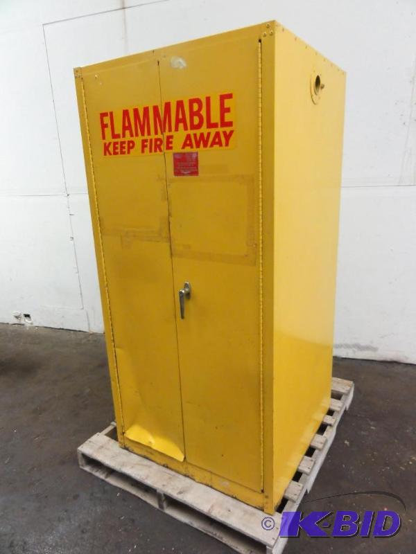 lot 12J image: Eagle Flammable Vertical 55 Gallon Drum Cabin...
