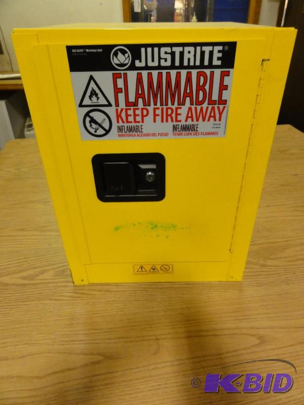 lot 154 image: Justrite 4 Gallon Flammable Storage Cabinet, ...