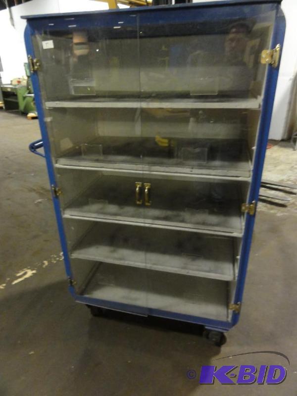 lot 218 image: Rolling 2-Door Cabinet with 5-Shelves and Ple...