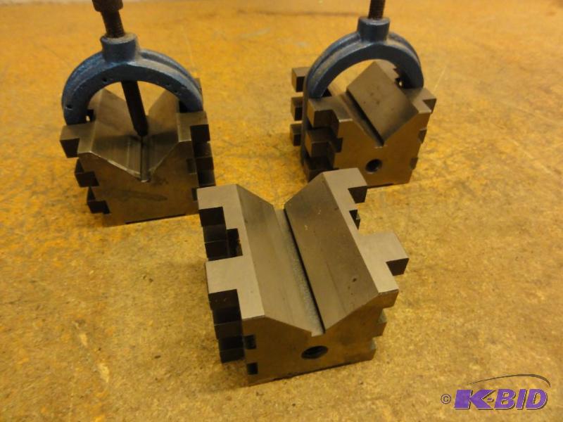 lot 263 image: (3) 2" high V-Blocks and Clamps...
