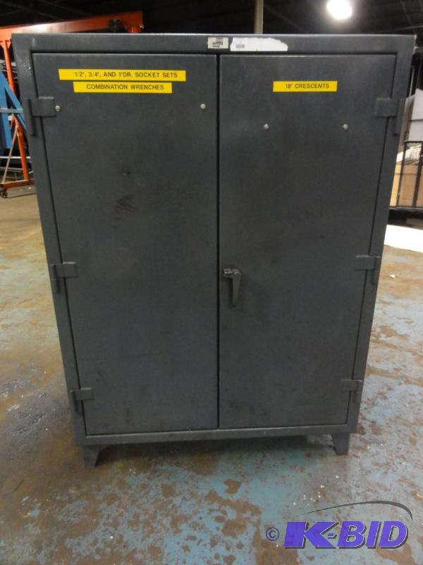 lot 27 image: Strong Hold 2-door Cabinet With 4-Shelves Dim...
