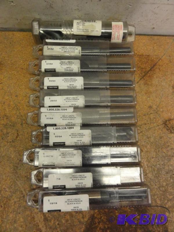 lot 275 image: (10) Assorted 12" Shank Drill Bits, 53...