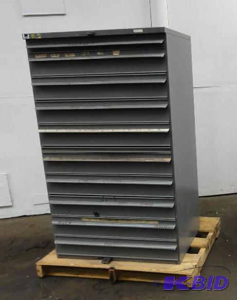 lot 28 image: Equipto 10-Drawer Ball Bearing Cabinet Overal...