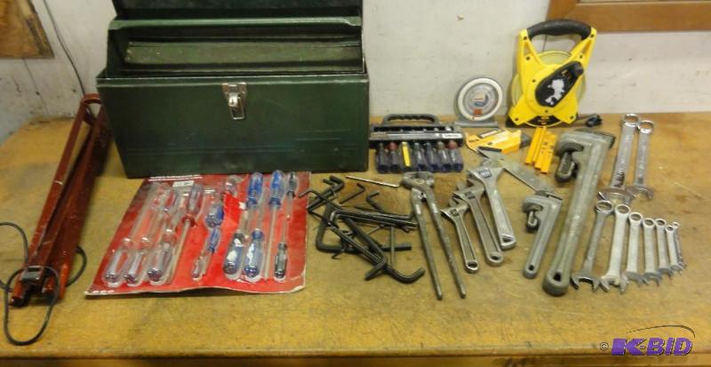lot 30 image: Assorted Hand Tools to include Tool Box Trip...