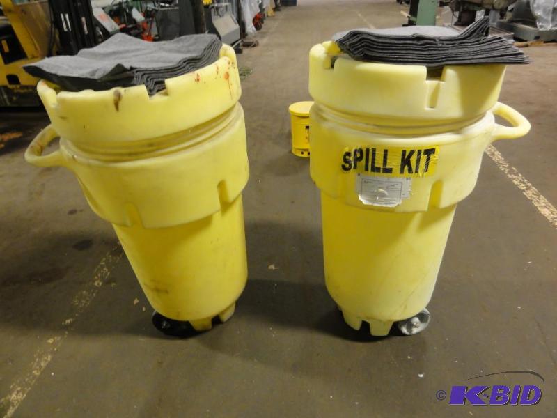 lot 315 image: (2) Spill Kit Drums On Wheels with Screw on L...