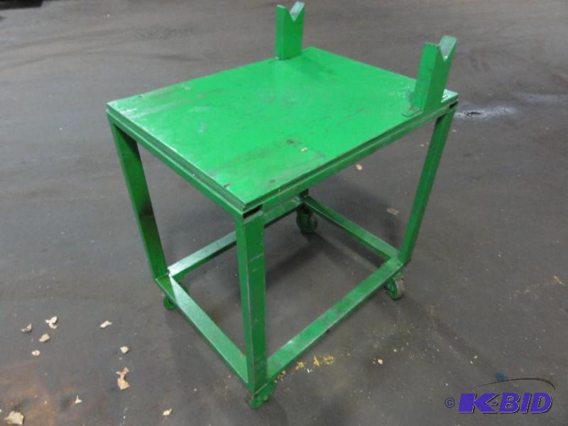 lot 325 image: Steel Cart With Wood Top and 4" Casters ...