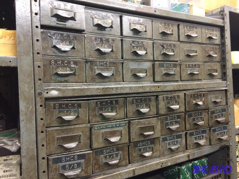 lot 87C image: (2) 18-Drawer Metal Cabinets with contents of...