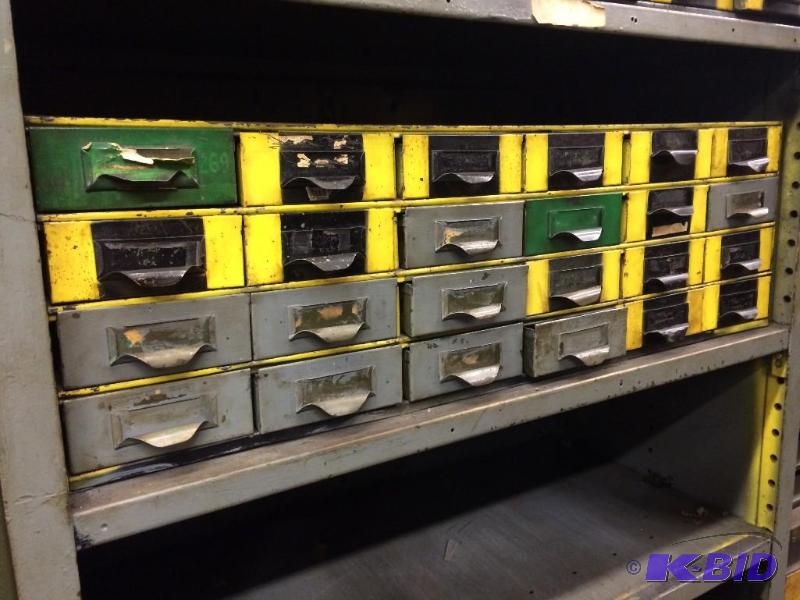 lot 87G image: 24-Drawer Metal Cabinet with contents of Shol...