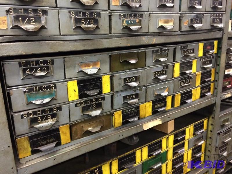 lot 87H image: 24-Drawer Metal Cabinet with contents of Flat...