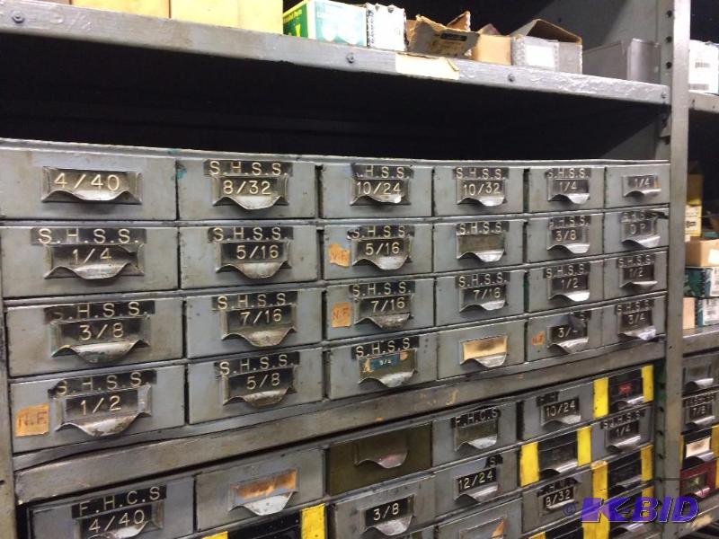 lot 87I image: 24-Drawer Metal Cabinet with contents of Set ...