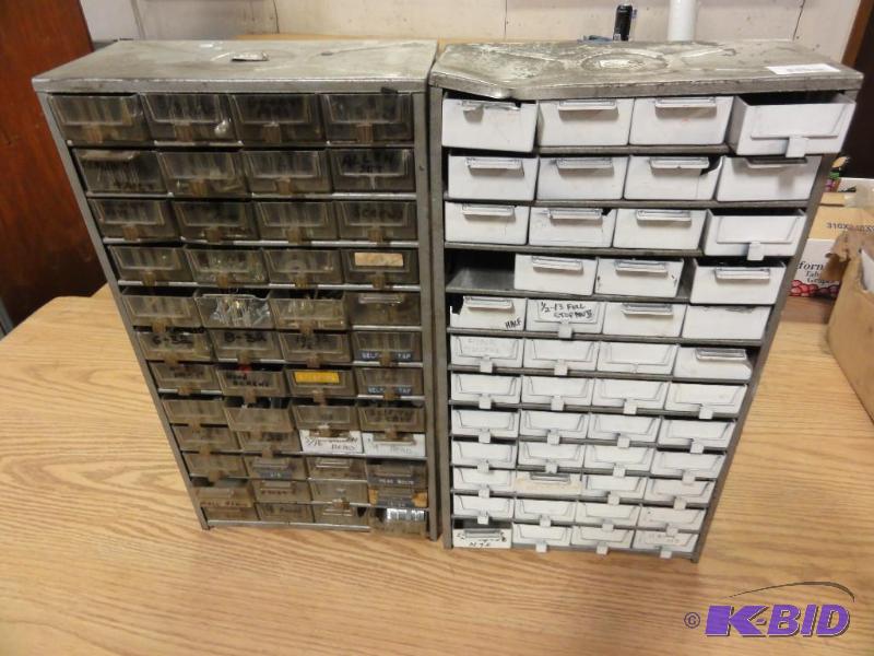lot 99 image: (2) 48 Drawer Cabinets with Assorted, Bolts, ...