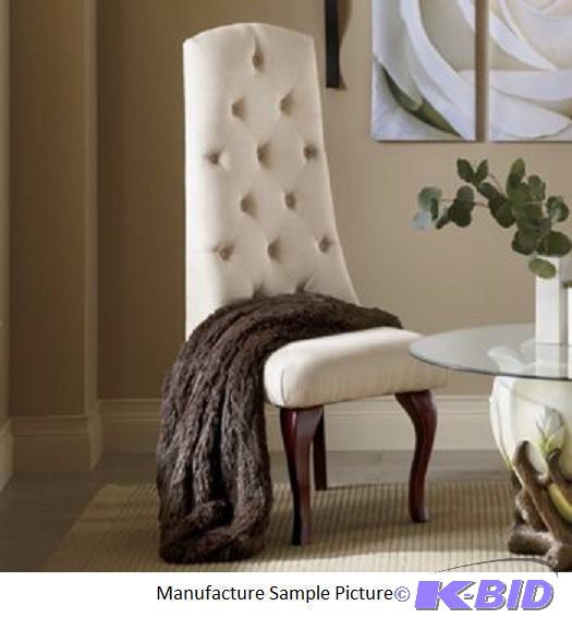 High Back Tufted Ivory Chair - Cushioned comf...