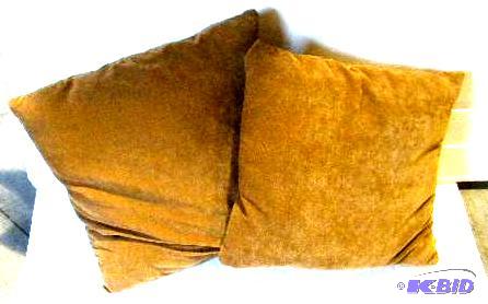 Pair of Throw Pillows - Camel Color - Velour ...