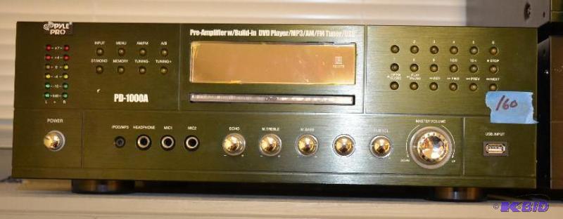 lot 160 image: Pyle PD1000A 1000 Watt AM-FM Receiver w Buil...