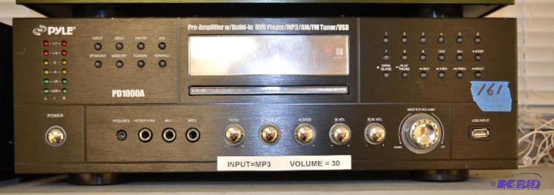 lot 161 image: Pyle PD1000A 1000 Watt AM-FM Receiver w Buil...