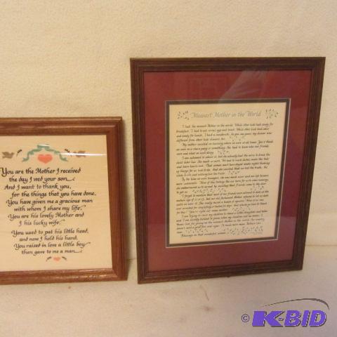 lot 119 image: Framed Quotes, For Mother