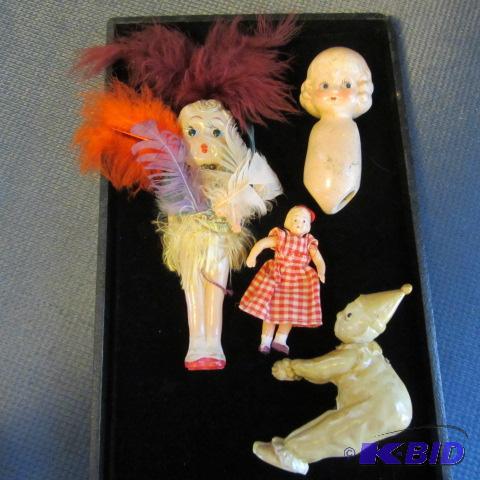 lot 154 image: Celluloid & Compo Dolls