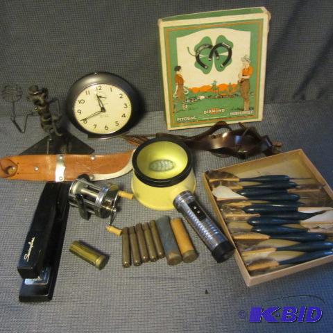 lot 188 image: Darts. Pflueger, Sheath, Alarm Clock