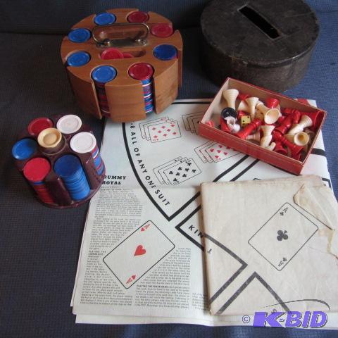 lot 229 image: Poker Chips, Game Sheets