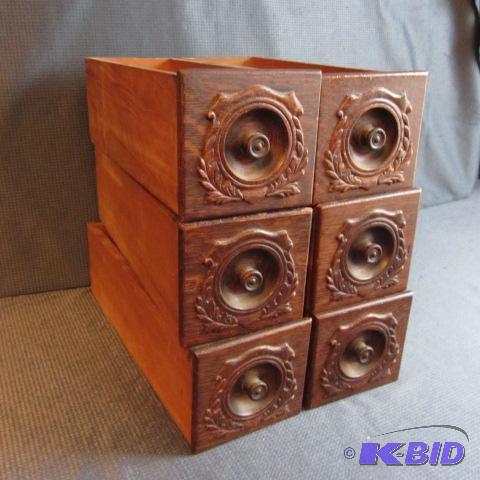 lot 235 image: Antique Sewing Cabinet Drawers